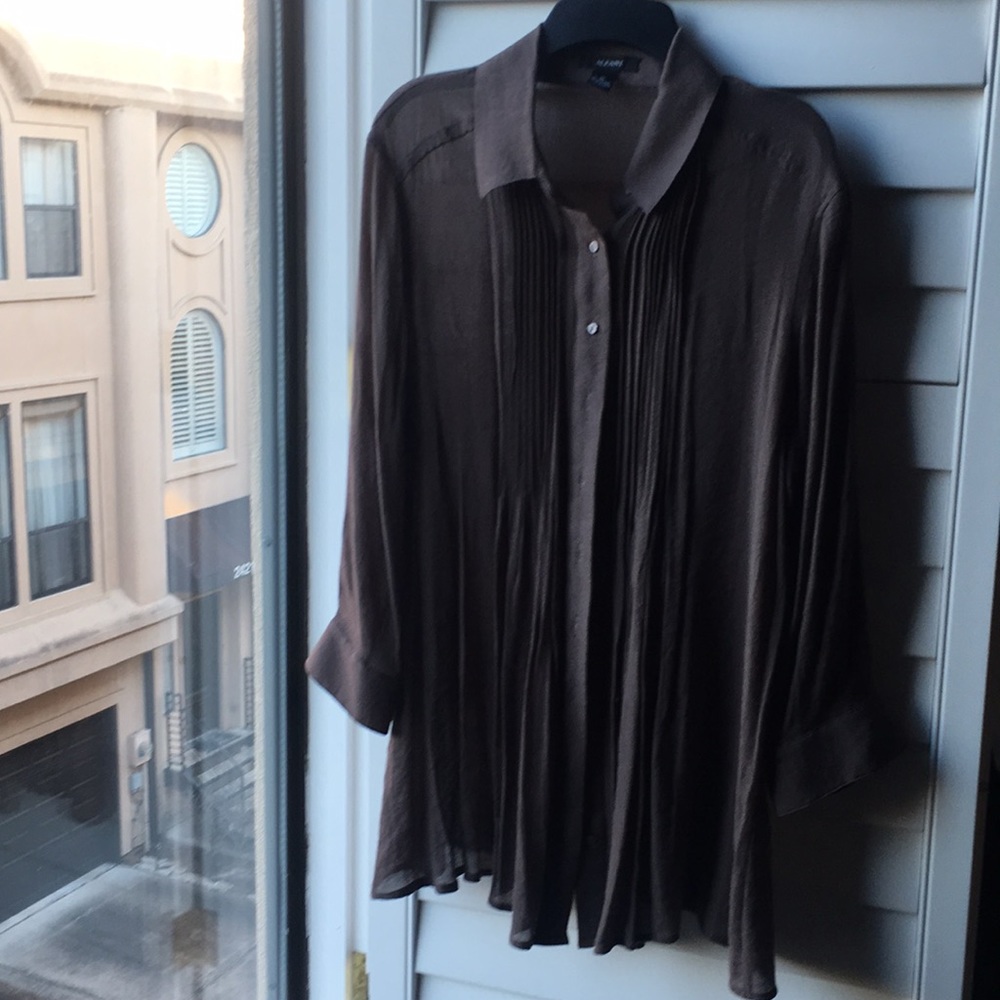 Thin sheer brown flowing top